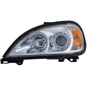 FREIGHTLINER COLUMBIA 00-13 PROJECTOR HEAD LAMP LH, Assembly, Halogen, w/ Angel Eyes, Chrome Interior