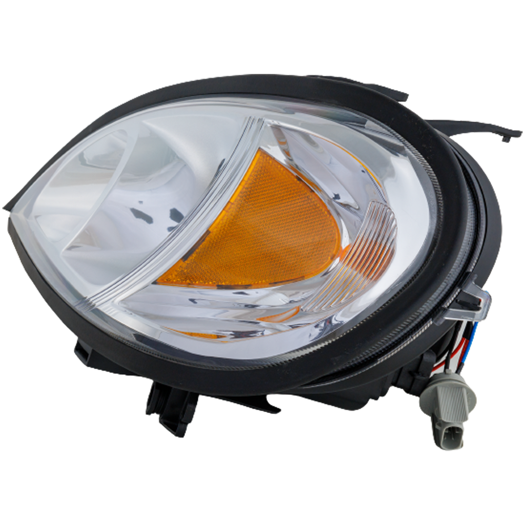 FREIGHTLINER COLUMBIA 00-13 PROJECTOR HEAD LAMP LH, Assembly, Halogen, w/ Angel Eyes, Chrome Interior
