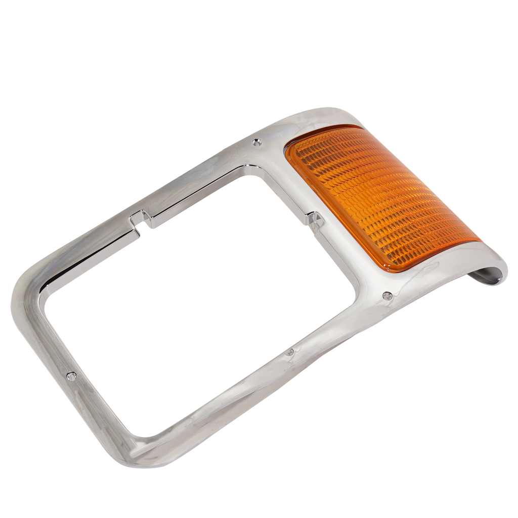 F650/F750 00-15 HEAD LAMP BEZEL LH, Chrome, w/ Parking Light
