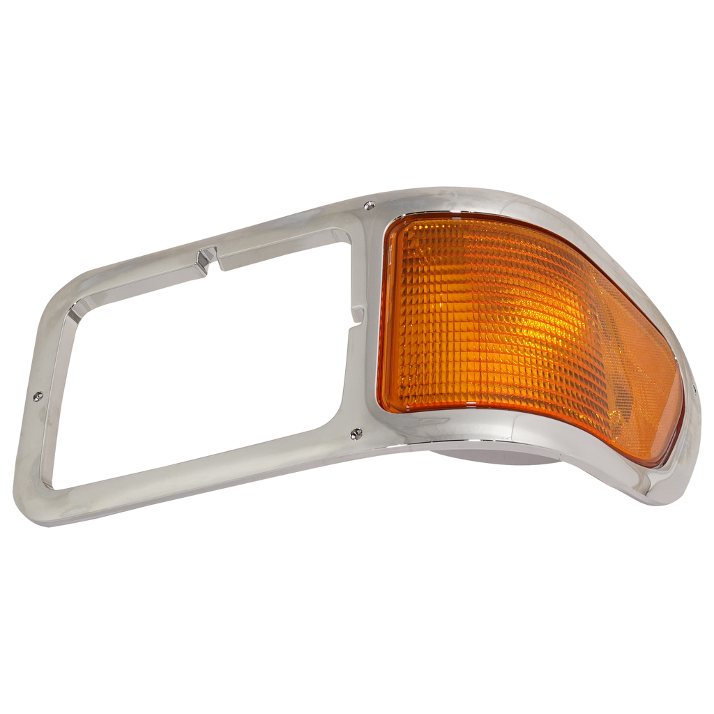 F650/F750 00-15 HEAD LAMP BEZEL LH, Chrome, w/ Parking Light