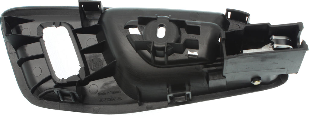 TRANSIT CONNECT 14-18 FRONT INTERIOR DOOR HANDLE LH, Black Bezel w/ Chrome Lever, w/ Door Lock Hole