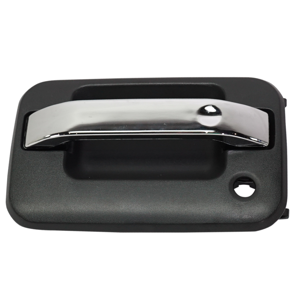 F-150 09-22 FRONT EXTERIOR DOOR HANDLE LH, Chrome Lever/Textured Black Housing, w/ Keyhole, w/o Keypad Hole, w/ Metal Connector