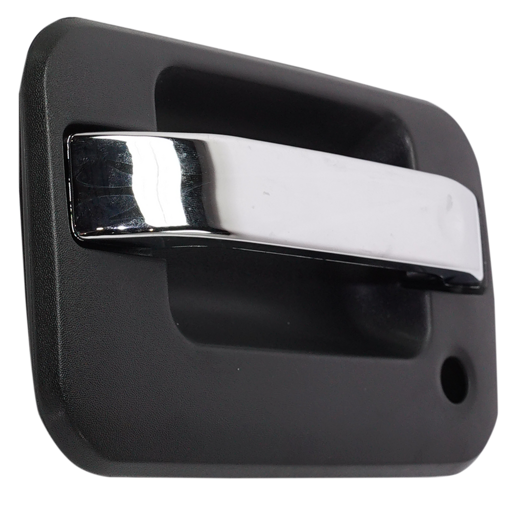 F-150 09-22 FRONT EXTERIOR DOOR HANDLE LH, Chrome Lever/Textured Black Housing, w/ Keyhole, w/o Keypad Hole, w/ Metal Connector