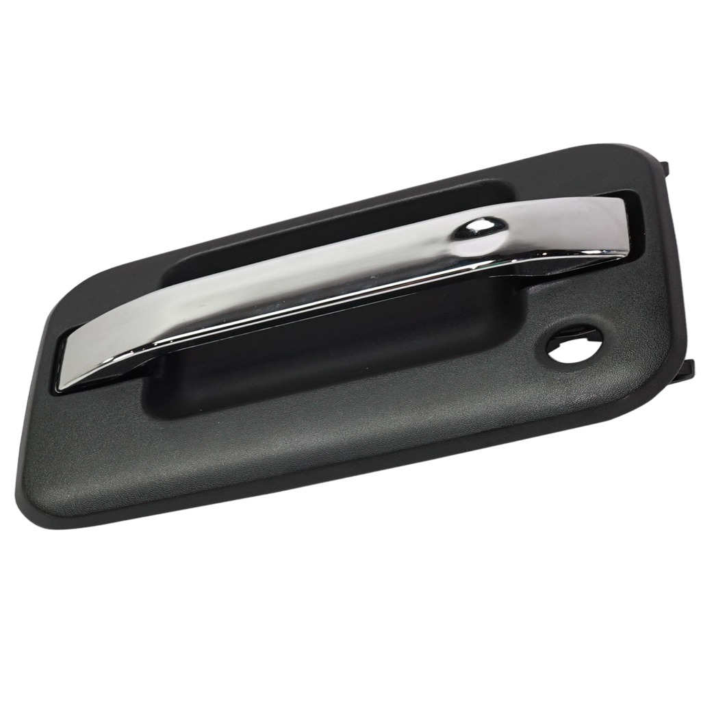 F-150 09-22 FRONT EXTERIOR DOOR HANDLE LH, Chrome Lever/Textured Black Housing, w/ Keyhole, w/o Keypad Hole, w/ Metal Connector