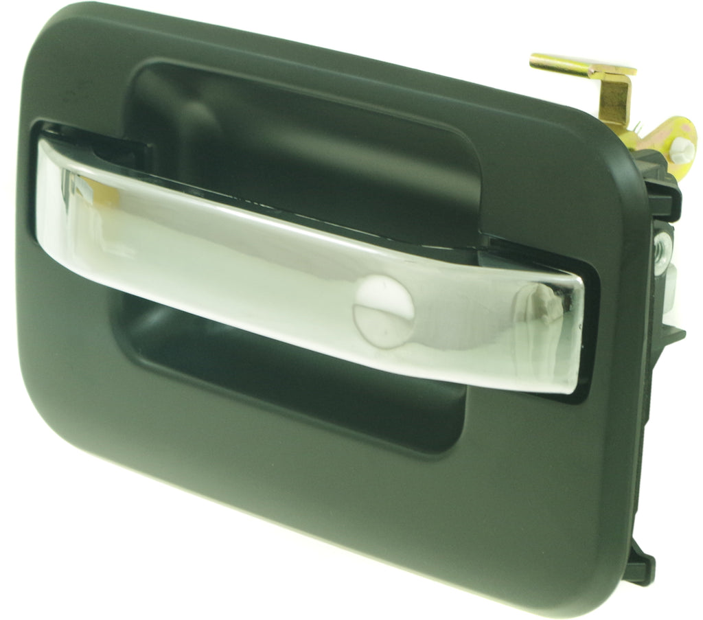 F-150 09-22 REAR EXTERIOR DOOR HANDLE LH, Chrome Lever/Primed Black Hsg, (Exc. Raptor Model), w/ Metal Connector