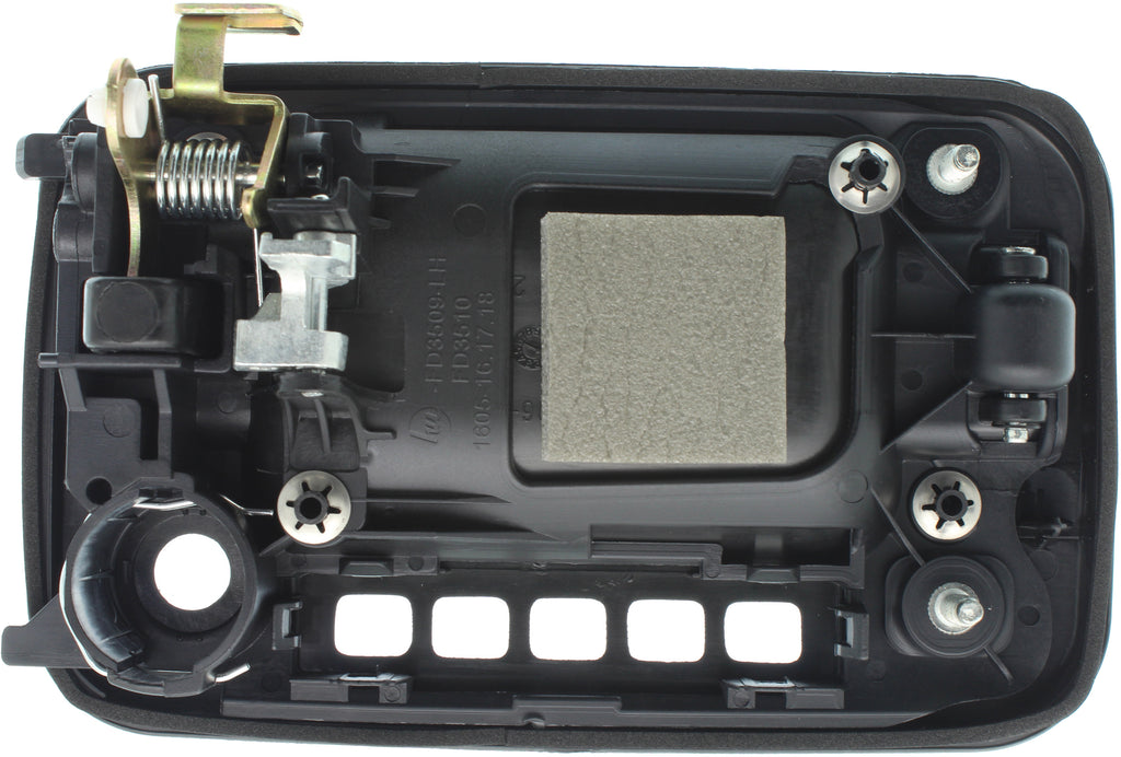 F-150 09-22 FRONT EXTERIOR DOOR HANDLE LH, Textured Black, w/ Keyhole and Keypad Hole, w/ Metal Connector