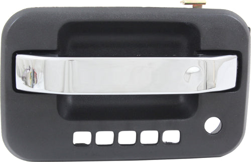 F-150 09-22 FRONT EXTERIOR DOOR HANDLE LH, Chrome Lever/Textured Black Housing, w/ Keyhole and Keypad Hole, w/ Metal Connector