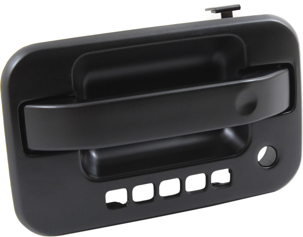 F-150 09-22 FRONT EXTERIOR DOOR HANDLE LH, Primed Black, w/ Keyhole and Keypad Hole, w/ Metal Connector