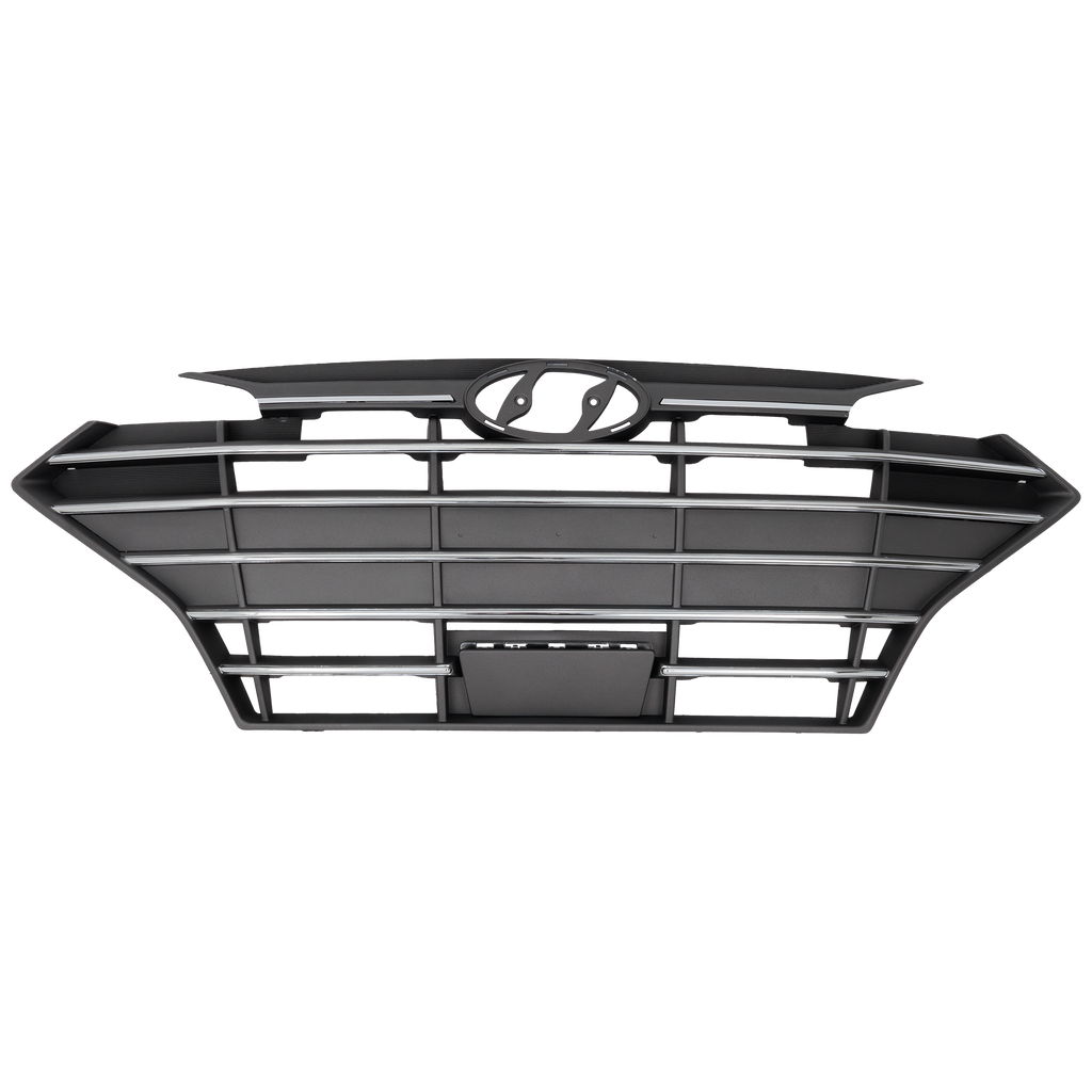ELANTRA 19-20 GRILLE, Chrome Silver Black Shell and Insert, w/ Intelligent Cruise Control, Korea Built Vehicle, Sedan