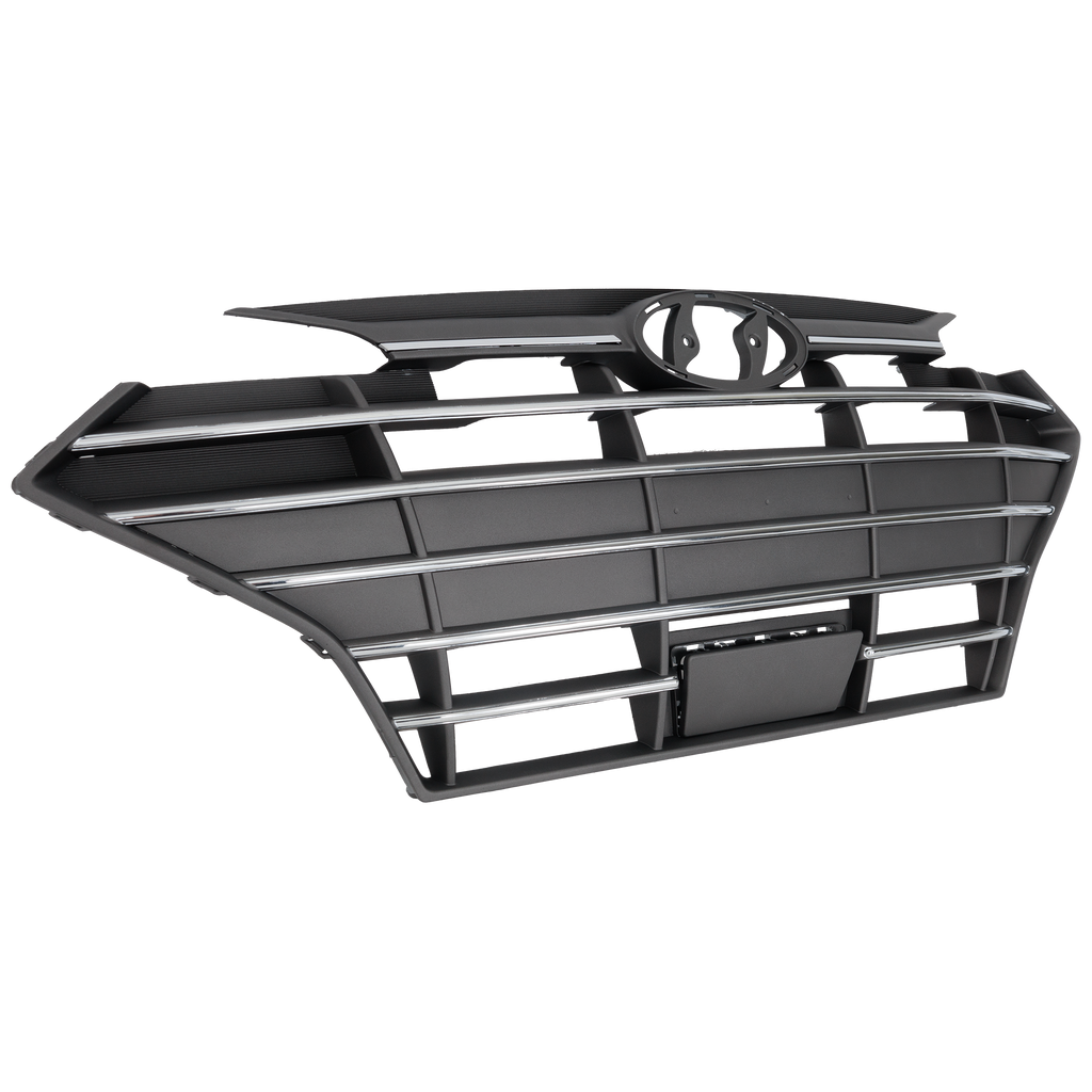 ELANTRA 19-20 GRILLE, Chrome Silver Black Shell and Insert, w/ Intelligent Cruise Control, Korea Built Vehicle, Sedan