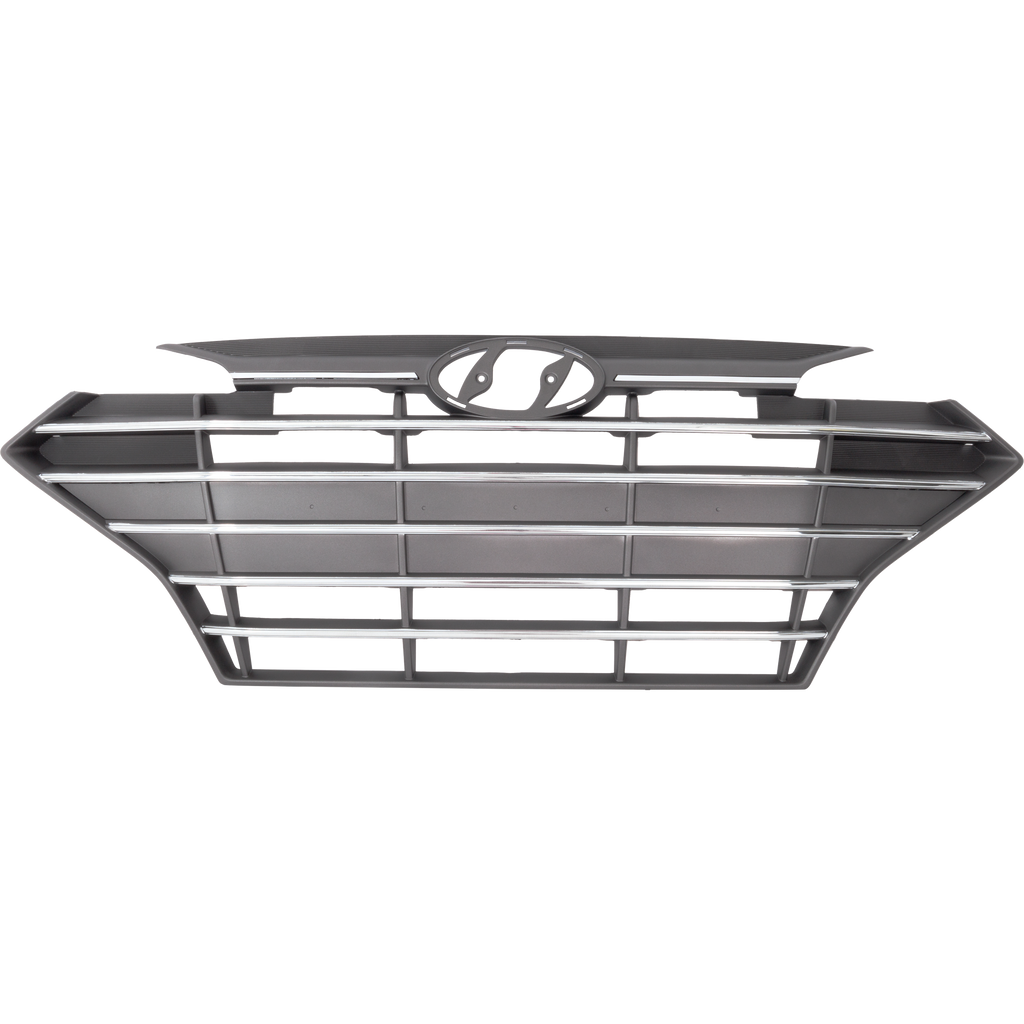 ELANTRA 19-20 GRILLE, Chrome Silver Black Shell and Insert, w/o Intelligent Cruise Control, Korea Built Vehicle, Sedan