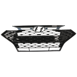 ELANTRA 19-20 GRILLE, Chrome Silver Black Shell and Insert, w/o Intelligent Cruise Control, Korea Built Vehicle, Sport Model