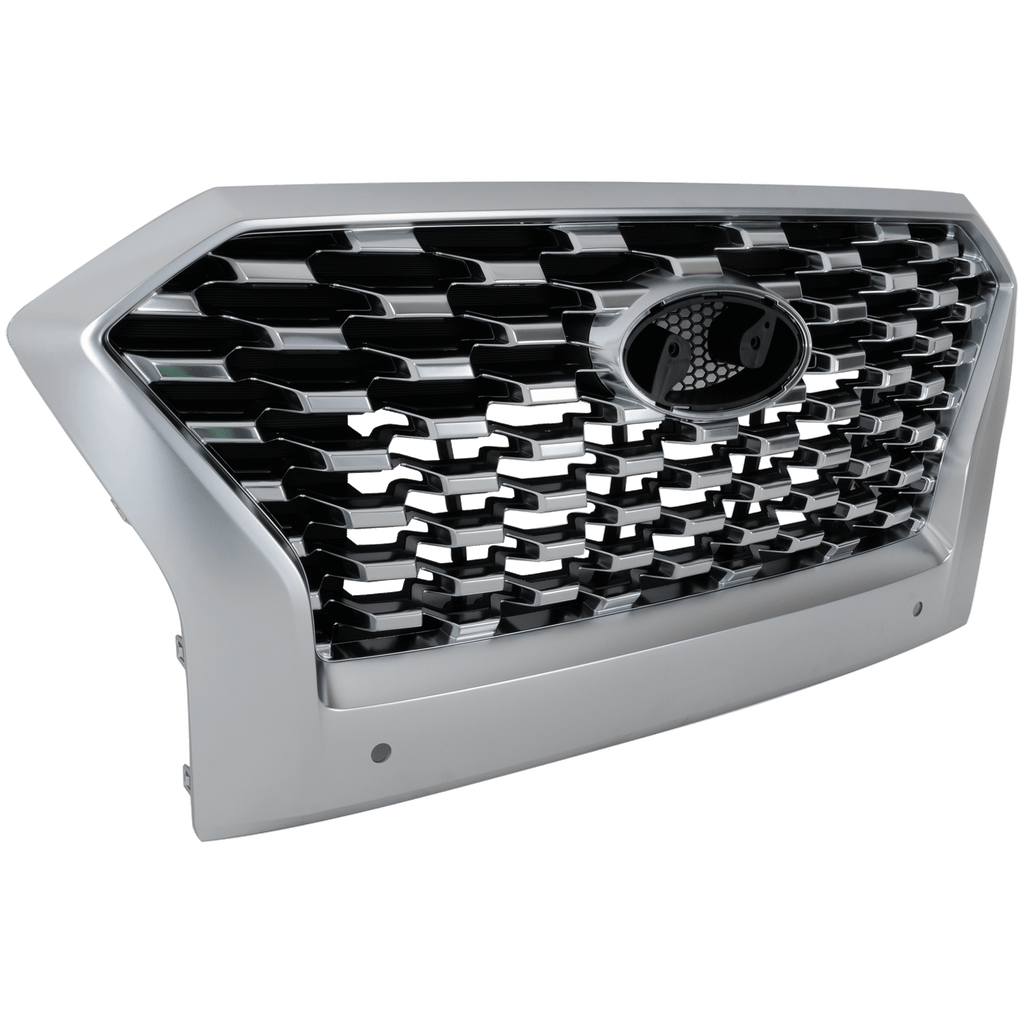 PALISADE 20-22 GRILLE, Painted Chrome Shell and Insert, w/ Satin Frame, w/ Parking Aid Sensor, SEL Model