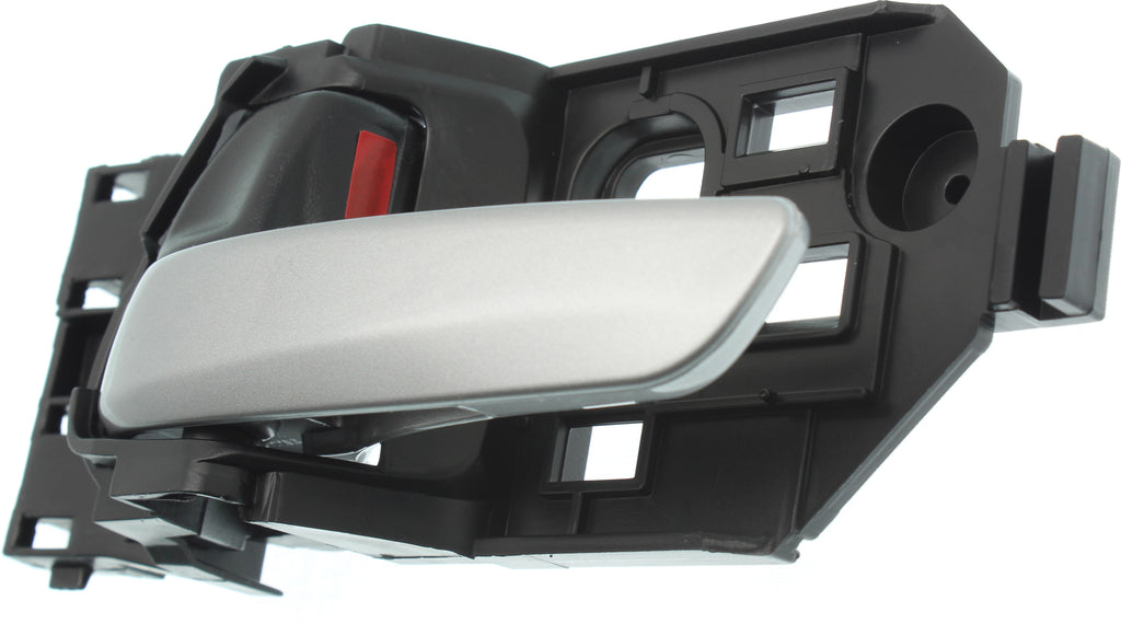 FIT 15-17 FRONT INTERIOR DOOR HANDLE LH, Smooth Silver Lever/Black Knob, (=REAR)