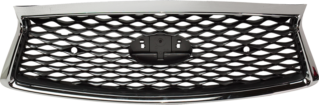 Q50 18-20 GRILLE, Painted Dark Gray, w/ Chrome Frame, w/ Front View Camera, w/o Illuminated Emblem