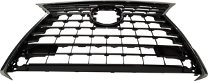 NX300H/NX300 18-19 GRILLE, Painted Silver Gray, w/ Satin Frame, w/o Park Distance Control Sensor Holes, (NX300, w/o F Sport Pkg)