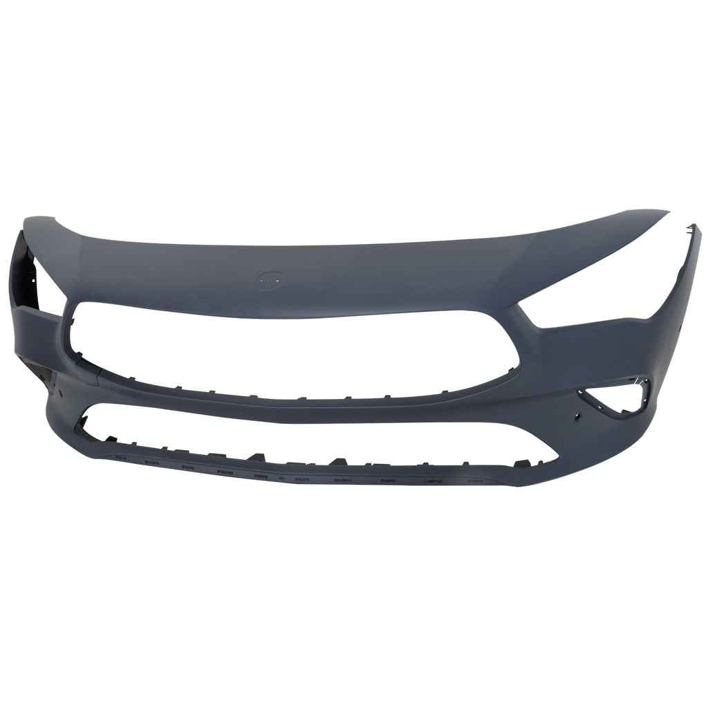 CLA250 20-22 FRONT BUMPER COVER, Primed, w/o AMG Package and Active Park Assist Snsr Holes