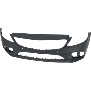 C300 19-23 FRONT BUMPER COVER, Primed, w/ AMG Package, Camera Hole and Active Park Assist Snsr Holes, Convertible/Coupe/Sedan