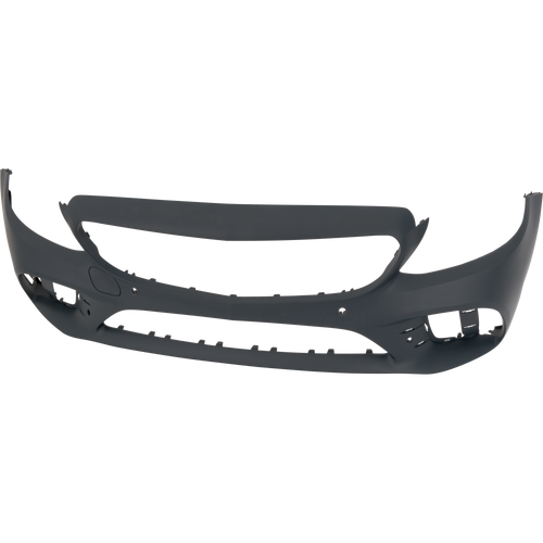 C300 19-23 FRONT BUMPER COVER, Primed, w/ AMG Package, Camera Hole and Active Park Assist Snsr Holes, Convertible/Coupe/Sedan