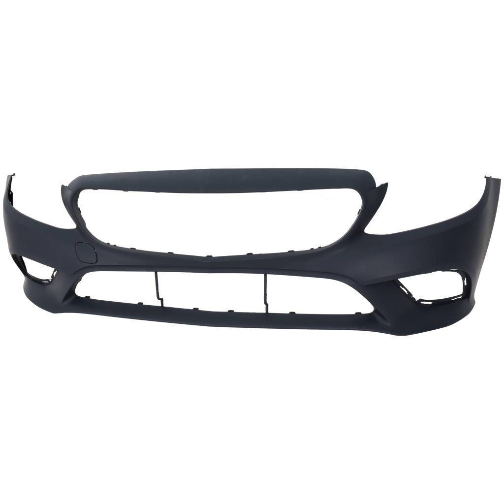 C300 19-23 FRONT BUMPER COVER, Primed, w/o AMG Package, Camera Hole and Active Park Assist Snsr Holes, Convertible/Coupe