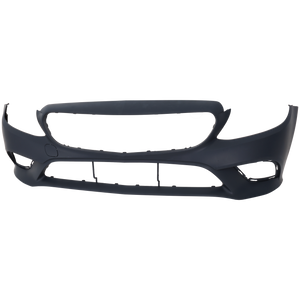 C300 19-23 FRONT BUMPER COVER, Primed, w/o AMG Package, Camera Hole and Active Park Assist Snsr Holes, Convertible/Coupe