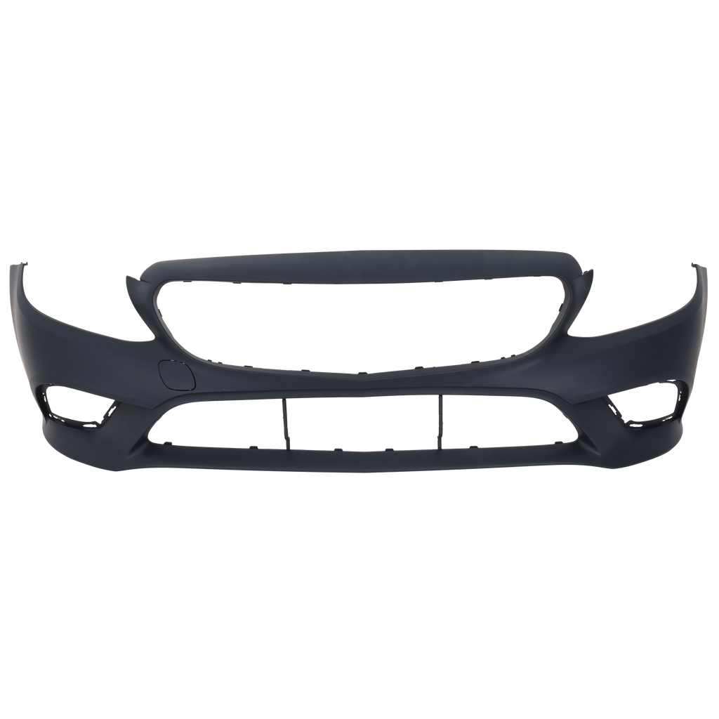 C300 19-23 FRONT BUMPER COVER, Primed, w/o AMG Package, Camera Hole and Active Park Assist Snsr Holes, Convertible/Coupe