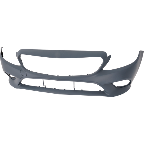 C300 19-22 FRONT BUMPER COVER, Primed, w/ Camera Hole, w/o AMG Package and w/o Active Park Assist Snsr Holes, Convertible/Coupe/Sedan