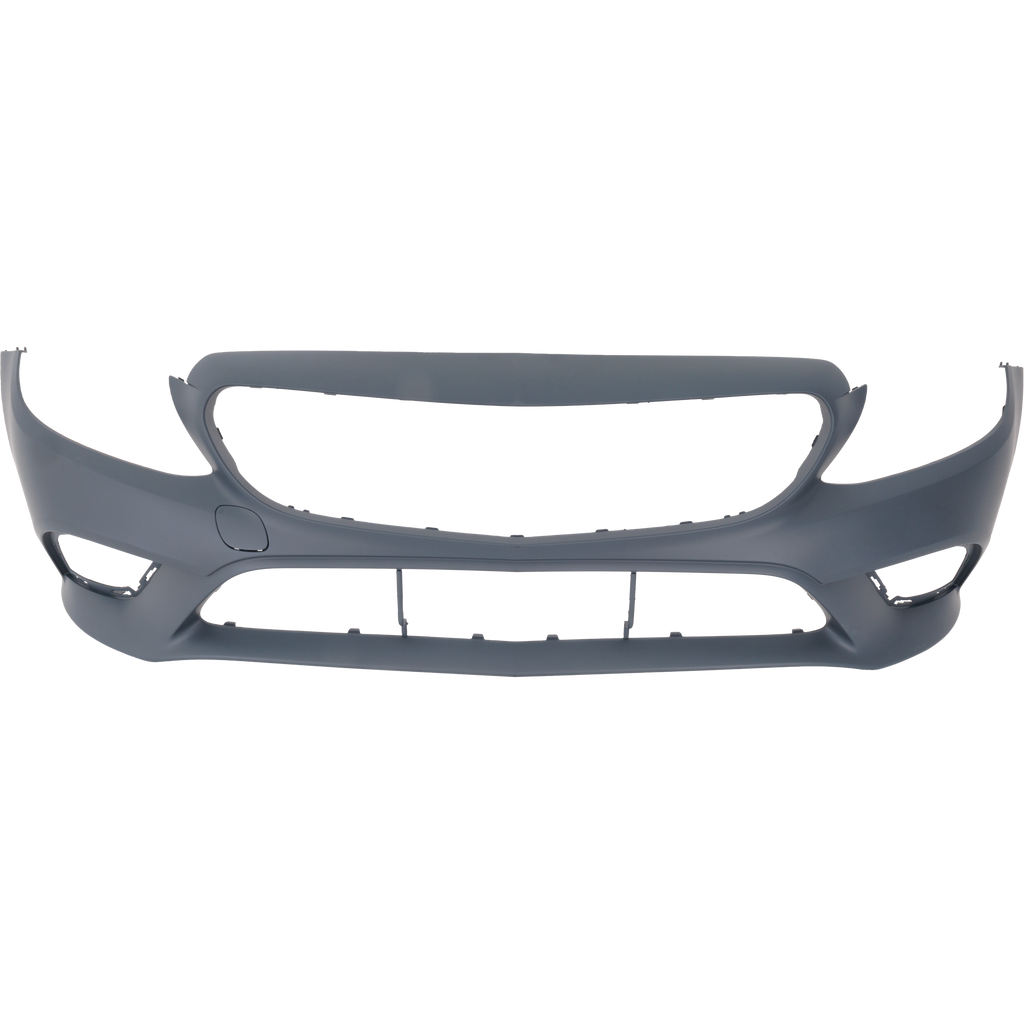 C300 19-22 FRONT BUMPER COVER, Primed, w/ Camera Hole, w/o AMG Package and w/o Active Park Assist Snsr Holes, Convertible/Coupe/Sedan