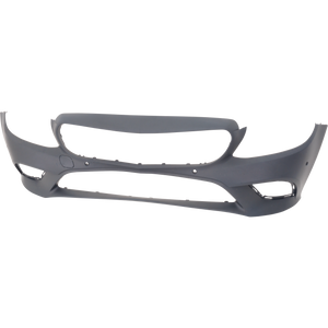 C300 19-22 FRONT BUMPER COVER, Primed, w/o AMG Package, w/ Camera Hole and Active Park Assist Snsr Holes, Convertible/Coupe/Sedan