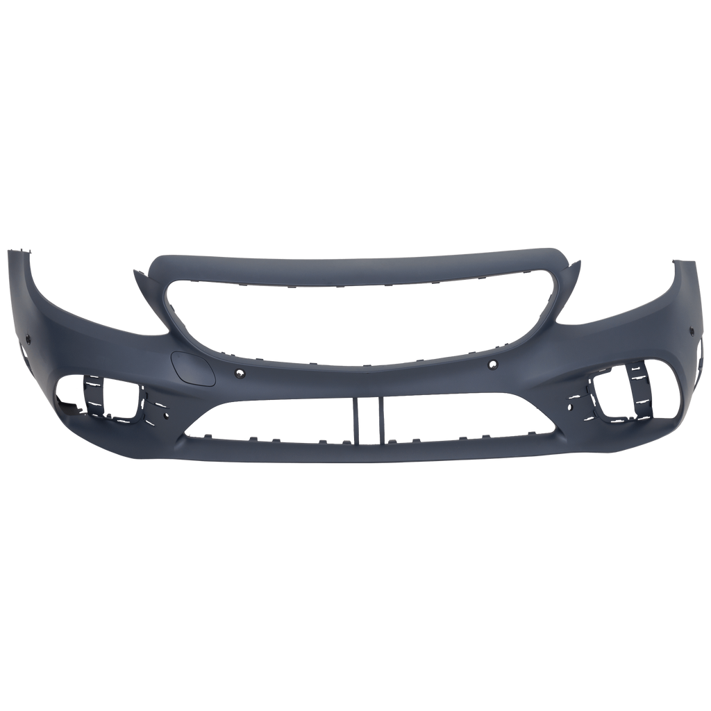 C300 19-22 FRONT BUMPER COVER, Primed, w/ AMG Package and Active Park Assist Snsr Holes, w/o Camera Hole, Convertible/Coupe/Sedan