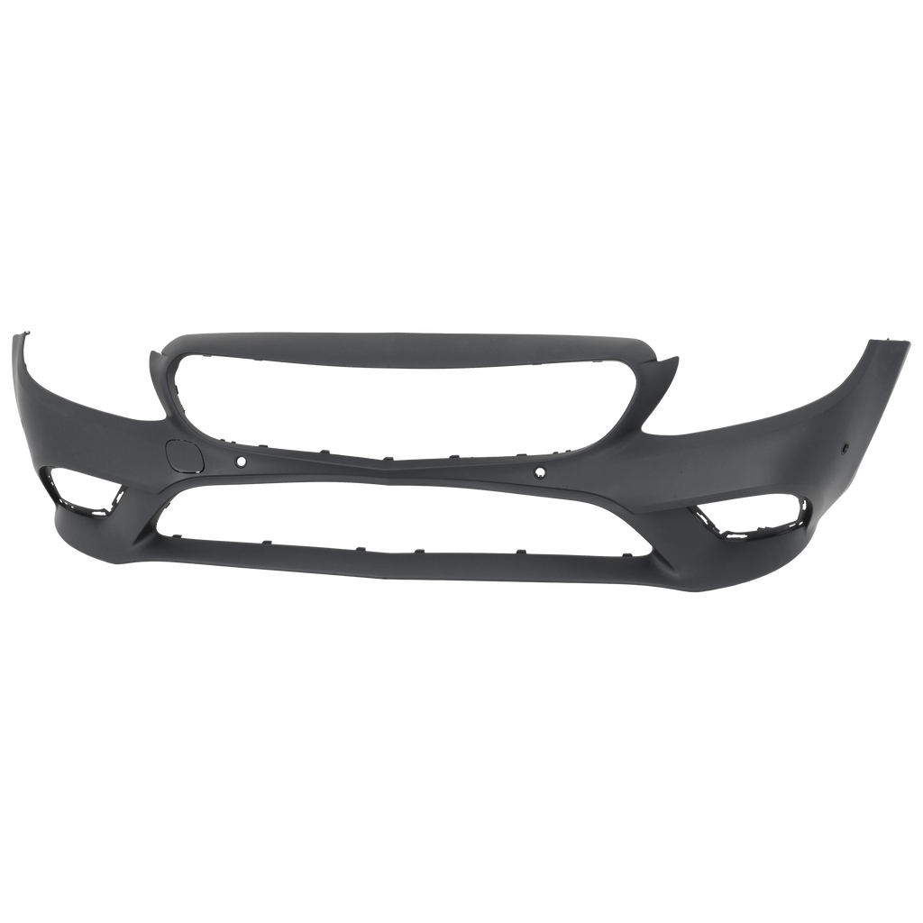 C300 19-22 FRONT BUMPER COVER, Primed, w/o AMG Package and Front View Camera, w/ Active Park Assist Snsr Holes, Convertible/Coupe