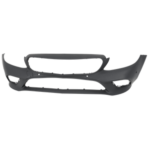 C300 19-22 FRONT BUMPER COVER, Primed, w/o AMG Package and Front View Camera, w/ Active Park Assist Snsr Holes, Convertible/Coupe