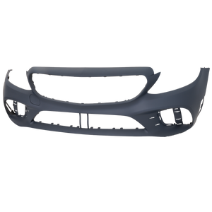 C300 19-22 FRONT BUMPER COVER, Primed, w/ AMG Package and Camera Hole, w/o Active Park Assist Snsr Holes, Convertible/Coupe/Sedan