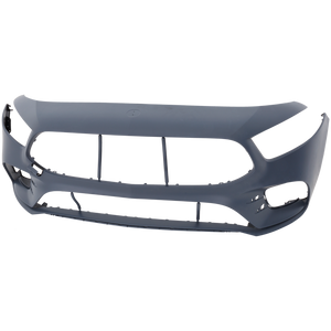 A-SERIES 19-22 FRONT BUMPER COVER, Primed, w/ AMG Styling Package, w/o Active Park Assist Sensor Holes, (Excludes A35 AMG Model)