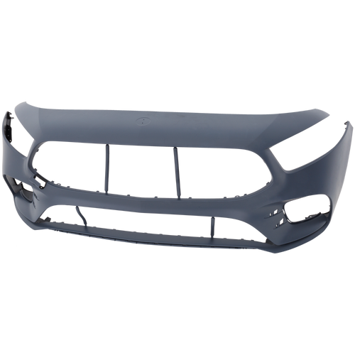 A-SERIES 19-22 FRONT BUMPER COVER, Primed, w/ AMG Styling Package, w/o Active Park Assist Sensor Holes, (Excludes A35 AMG Model)
