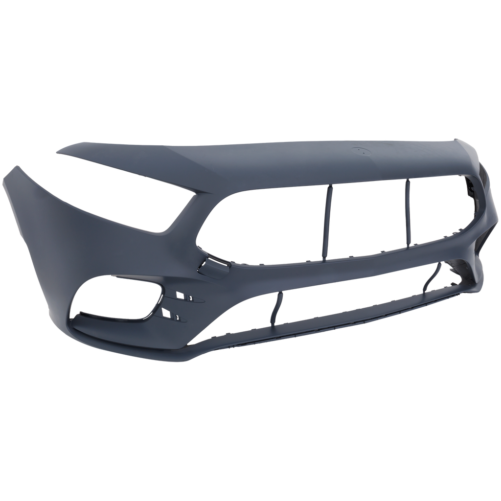 Front Bumper Cover Primed For 2019-2022 Mercedes Benz A-Series With AMG Styling Without Active Park Assist Sensor Holes Replacement RM01030102P