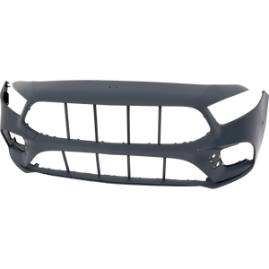 A-SERIES 19-22 FRONT BUMPER COVER, Primed, w/ AMG Styling Package, Active Park Assist Sensor Holes, w/o Camera Holes, (Excludes A35 AMG Model)