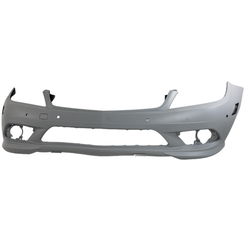 C-CLASS 08-11 FRONT BUMPER COVER, Prmd, (Exc. C63 AMG Model), w/ AMG Pkg, w/o HLW Holes, w/ Ptronic Holes, w/o Side Marker Light Holes