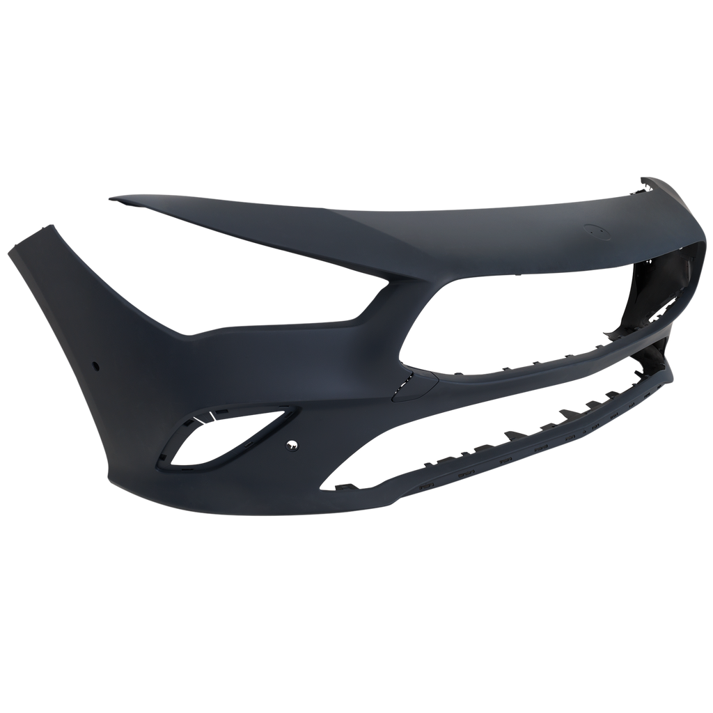 CLA250 20-21 FRONT BUMPER COVER, Primed, w/o AMG Package, w/ Active Park Assist Sensor Holes