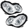 C CLASS 05-07 HEAD LAMP RH AND LH, Assembly, Halogen, Chrome Bezel, Sedan/Wagon, 2-PIece