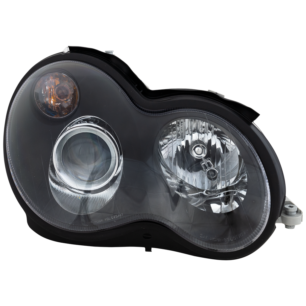C CLASS 05-07 HEAD LAMP RH AND LH, Assembly, Halogen, Black Bezel, Sedan/Wagon, 2-Piece