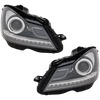 C-CLASS 12-14 PROJECTOR HEAD LAMP RH AND LH, Assembly, Halogen, Black Interior, w/ LED DRL, w/o Corner Light, Coupe