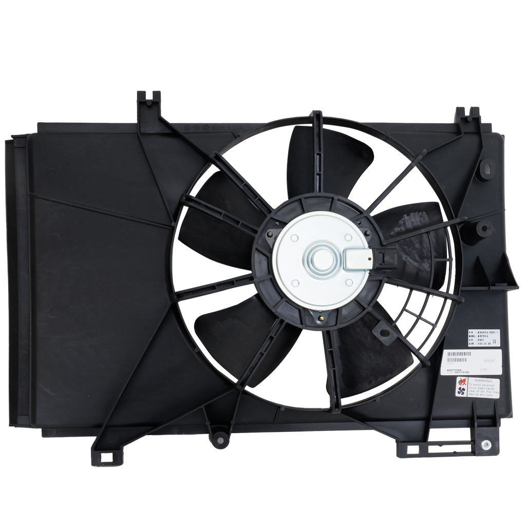 MAZDA 2 11-14 RADIATOR FAN ASSEMBLY, Single Fan