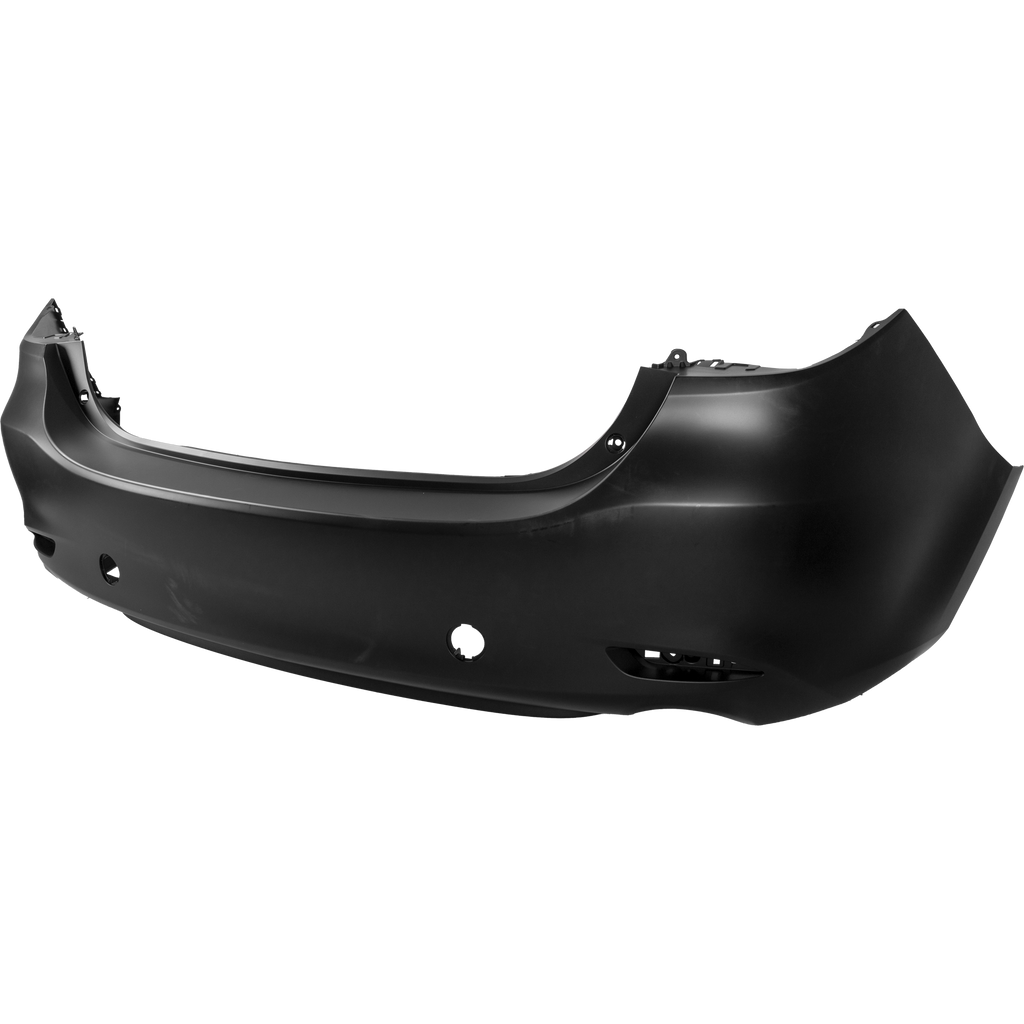 MAZDA 6 18-21 REAR BUMPER COVER, Primed, w/ Black Trim, w/o Parking Aid Sensor Holes