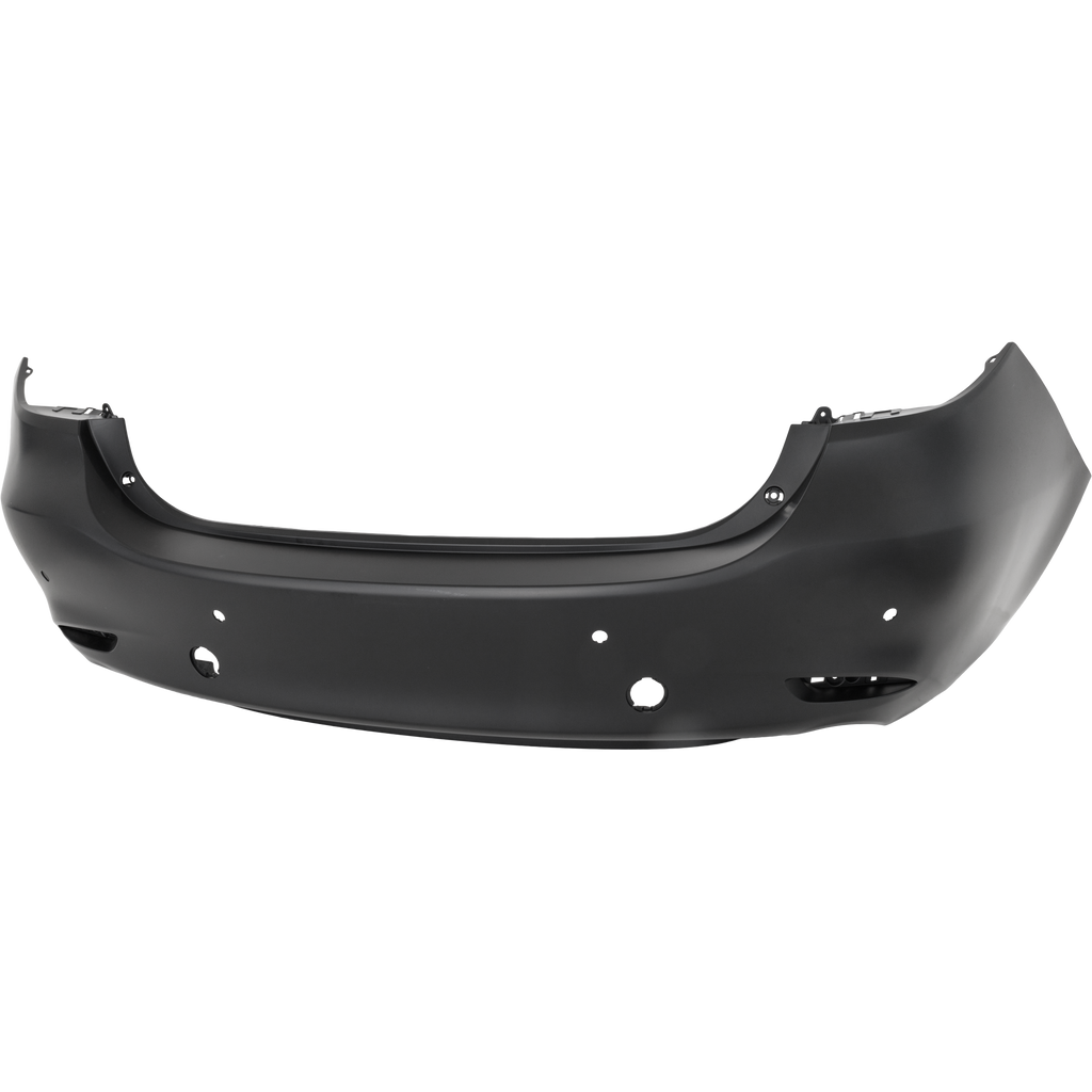 MAZDA 6 18-21 REAR BUMPER COVER, Primed, w/ Black Trim, w/ Parking Aid Sensor Holes