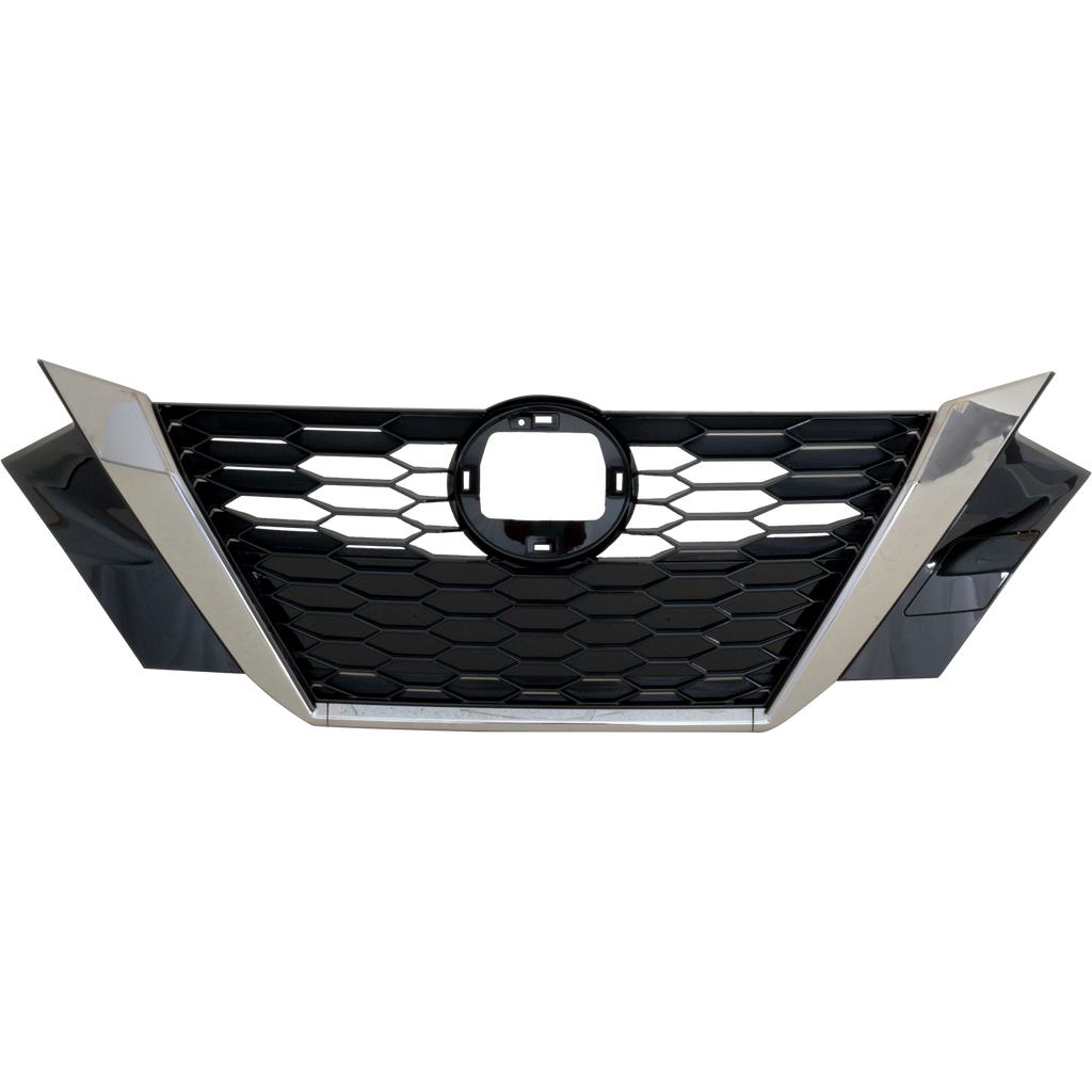 SENTRA 20-23 GRILLE, Black Shell with Chrome Insert, w/ Smoke Black Molding, w/o Camera Hole