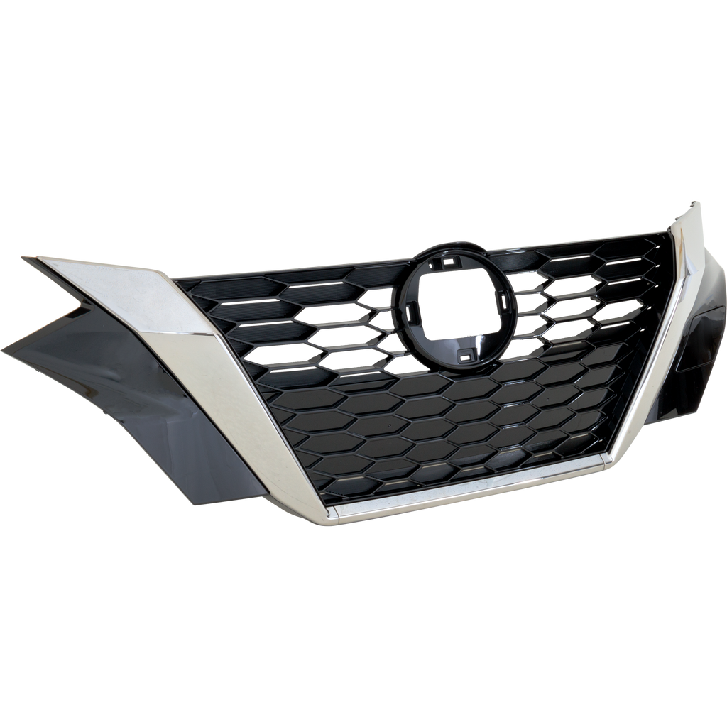 SENTRA 20-23 GRILLE, Black Shell with Chrome Insert, w/ Smoke Black Molding, w/o Camera Hole