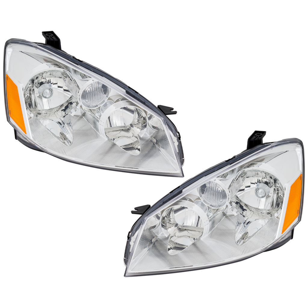 ALTIMA 05-06 HEAD LAMP RH AND LH, Lens and Housing, Black Bezel, w/o HID, 2-Piece