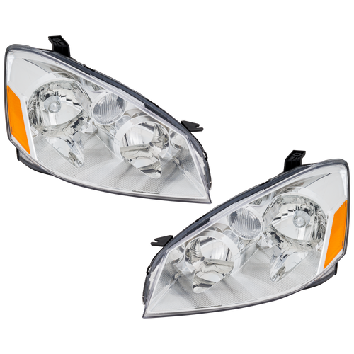 ALTIMA 05-06 HEAD LAMP RH AND LH, Lens and Housing, Black Bezel, w/o HID, 2-Piece