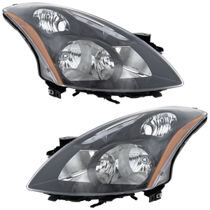 ALTIMA 10-12 HEAD LAMP RH AND LH, Lens and Housing, Halogen, Black Bezel, Sedan, 2-Piece